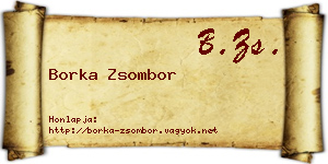 Borka Zsombor névjegykártya